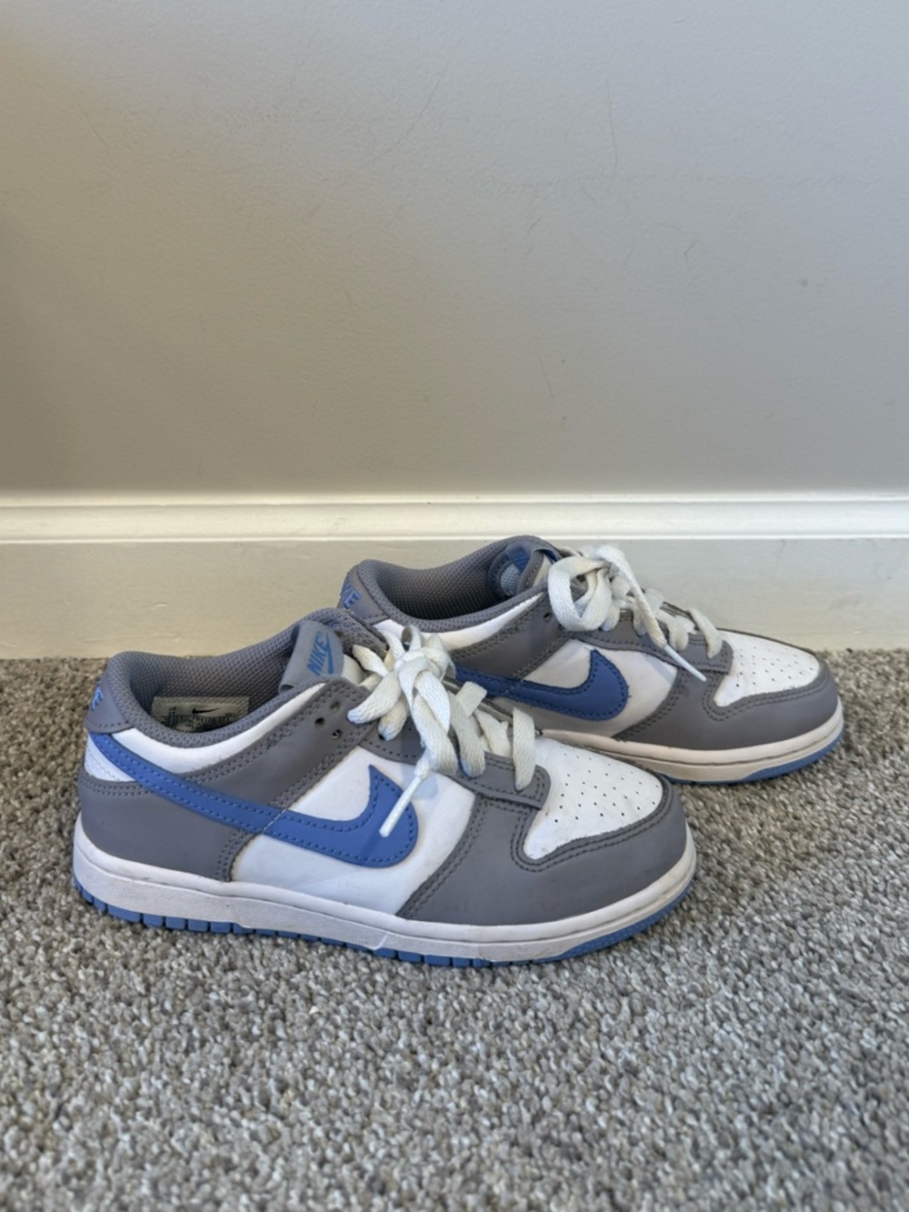 Nike Kids Low Top Sneakers White Gray Blue